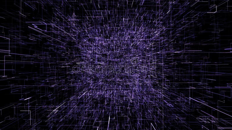 Purple abstract virtual space. 3d illustration flying through digital data tunnel. vector illustration Purple abstract virtual space. 3d illustration flying through digital data tunnel. vector illustration