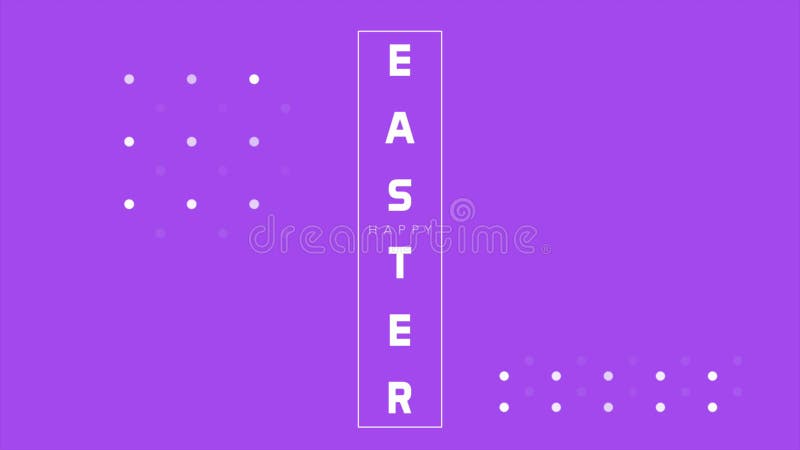 Easter-themed purple background with cross-shaped dots and white lettering