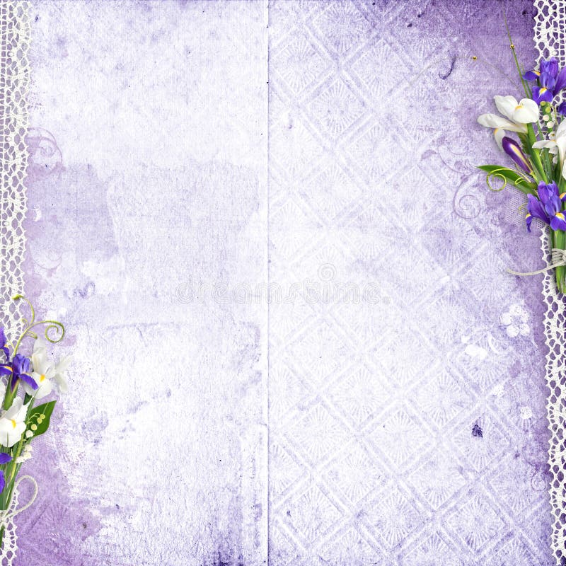 Purple background with flowers