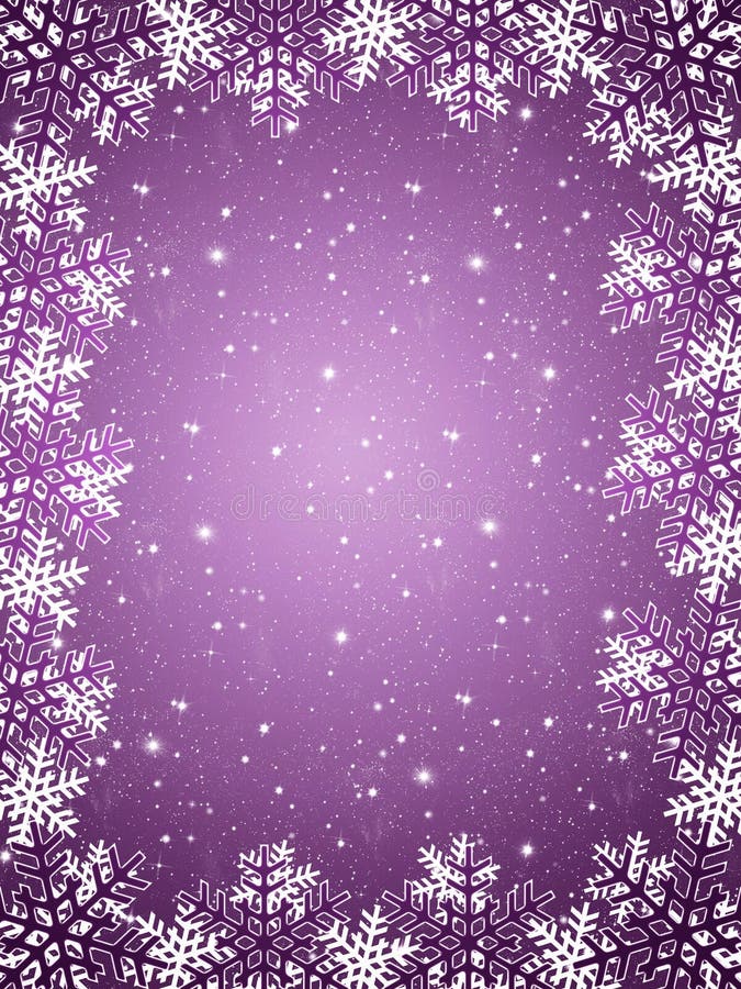 Purple Background with Snowflakes Stock Illustration - Illustration of
