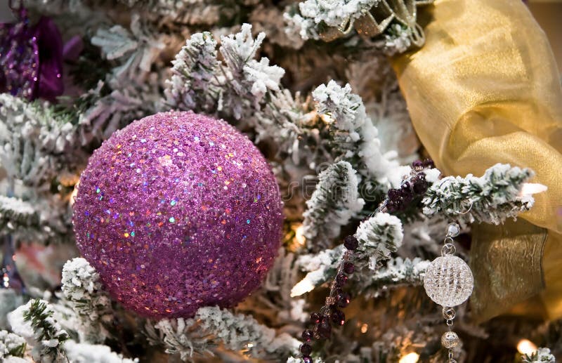 Purple Ball Christmas Tree Ornament Stock Image Image of holiday