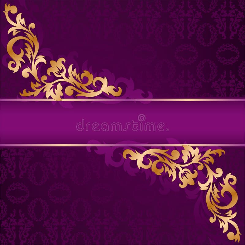 Purple Banner With Gold Ornaments Stock Vector - Illustration: 18482169