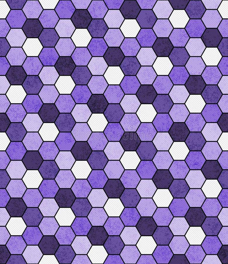 Purple, Black and White Hexagon Mosaic Abstract Geometric Design royalty free stock photography