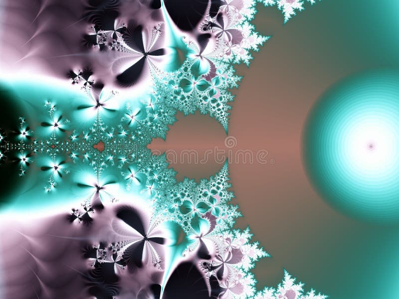 Purple and Blue Abstract Fractal with stars royalty free illustration