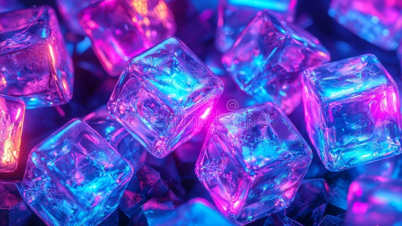 Purple and blue color scheme with abstract cubes. royalty free stock photos