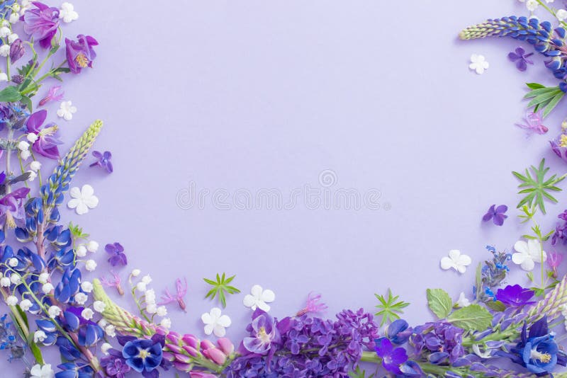 purple, blue, pink flowers on paper