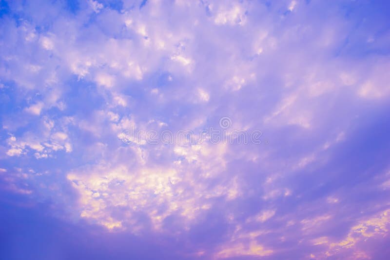 Purple and Blue Sky Cloud Sunset Stock Photo Image of color