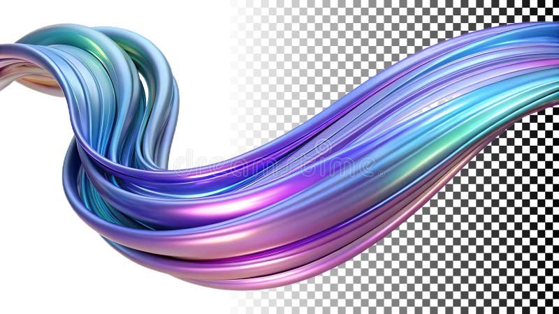 Purple blue wave, abstract design element, vibrant texture art png transparent image Generative AI stock illustration