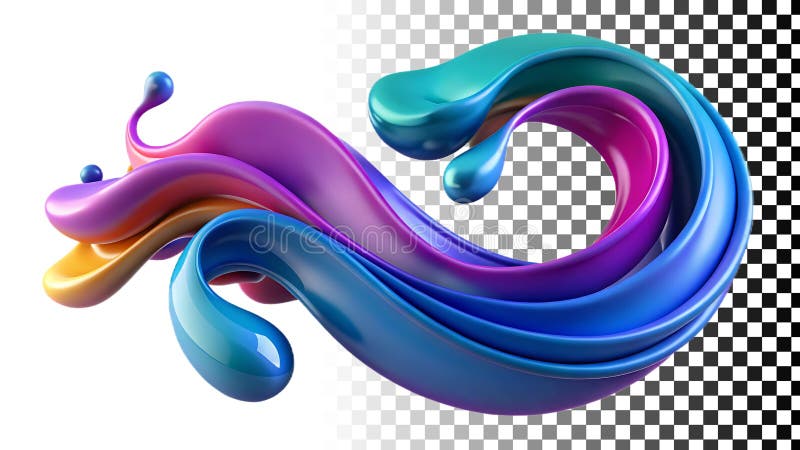 Purple and blue wave swirl, fluid water motion, abstract wave design png transparent image Generative AI royalty free illustration