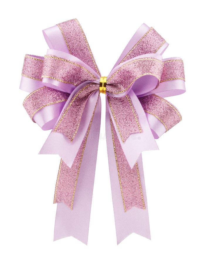 Purple Bow Ribbon Isolated On White Background Stock Image Image of