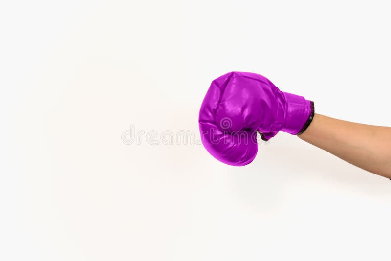 Purple Boxing Glove on White Background Stock Photo - Image of ...