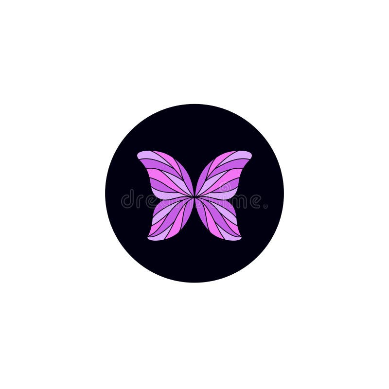 Butterfly Logo Symbol Purple Pink Stock Vector - Illustration of pink