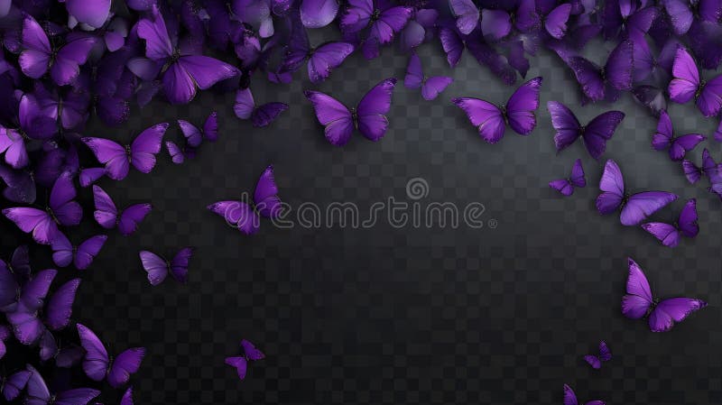 Purple Butterfly Symphony : En mörkt kanteringsfläkt vektor illustrationer
