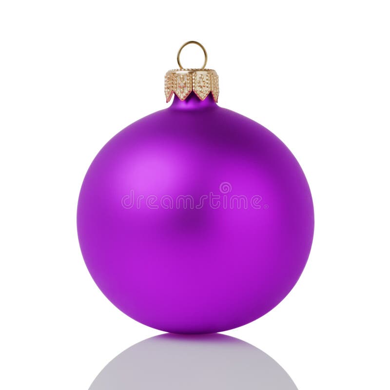 Purple Christmas Ball Isolated Stock Image Image of balls