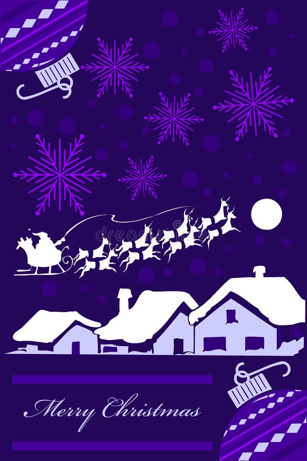 Purple Christmas Card stock vector. Illustration of graphic 11846868