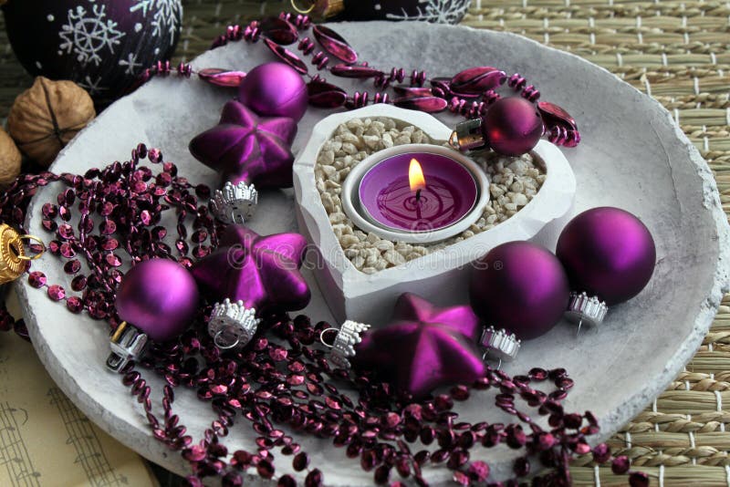 Purple christmas decorations