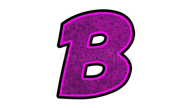 Purple Color Comic Cartoon Letter B, Funny Font, Alphabet Stock  Illustration - Illustration of purple, alphabet: 213334639