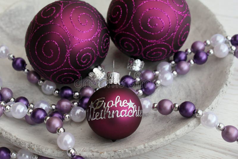 Purple-colored Christmas balls