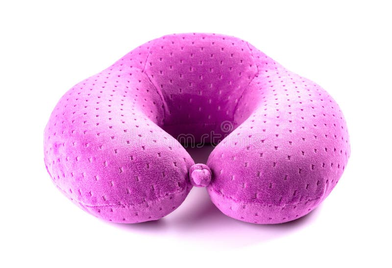 Purple Comfortable Neck Pillow on White Stock Image Image of napping