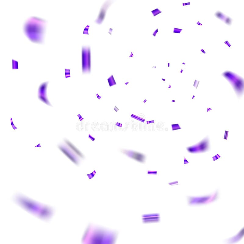 Purple Confetti Explosion Celebration On White Background Falling
