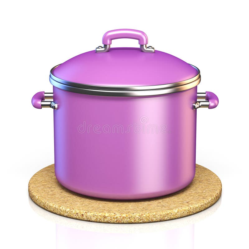 Purple Cooking Pot Icon Isolated on Purple Background. Boil or Stew