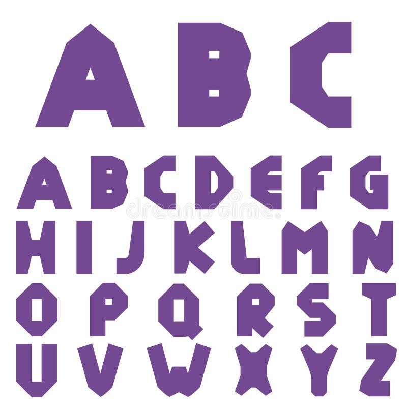 Purple Creative alphabet stock vector. Illustration of typographic ...