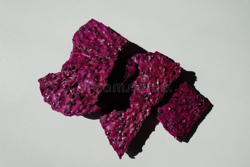 Purple Dried Dragon Fruit Chips (four Items Stock Image Image of nutrient, crisps 272843755