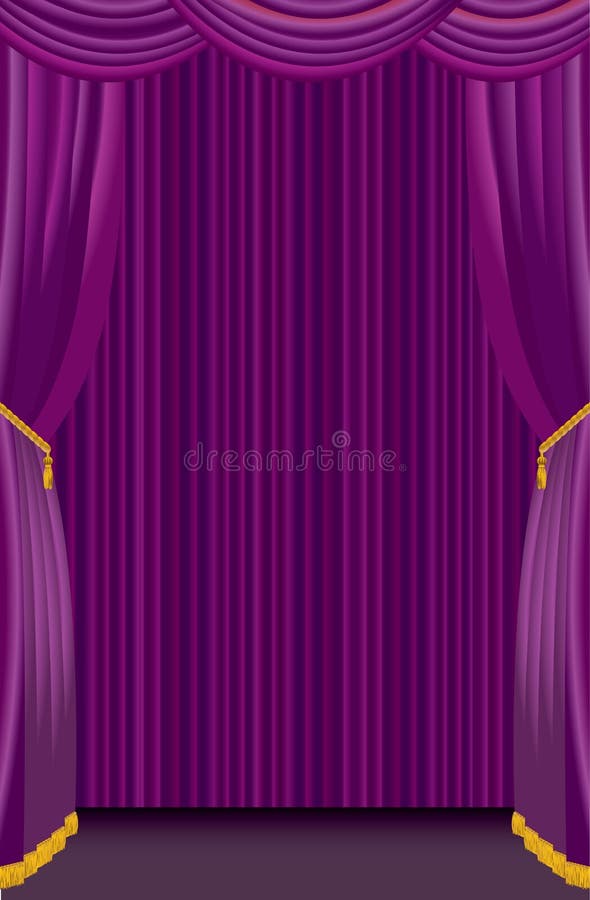 Purple curtain stock vector. Illustration of show, event - 14425787