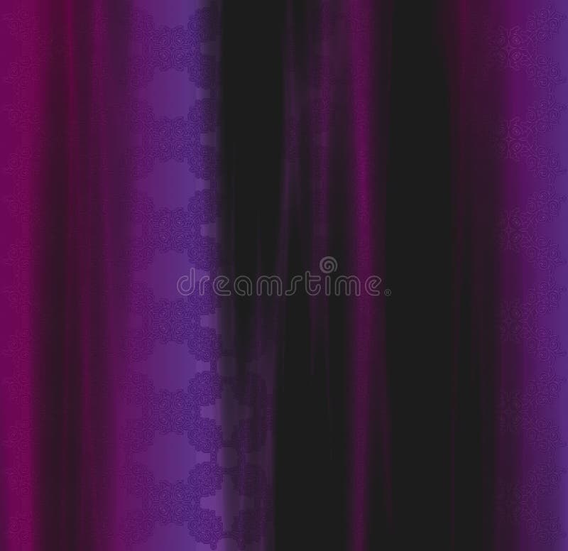 Purple curtains with balls stock illustration. Illustration of design