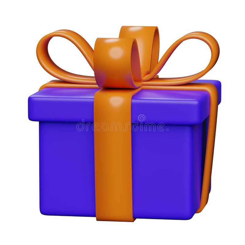 Purple 3d gift online shop stock illustration. Illustration of delivery