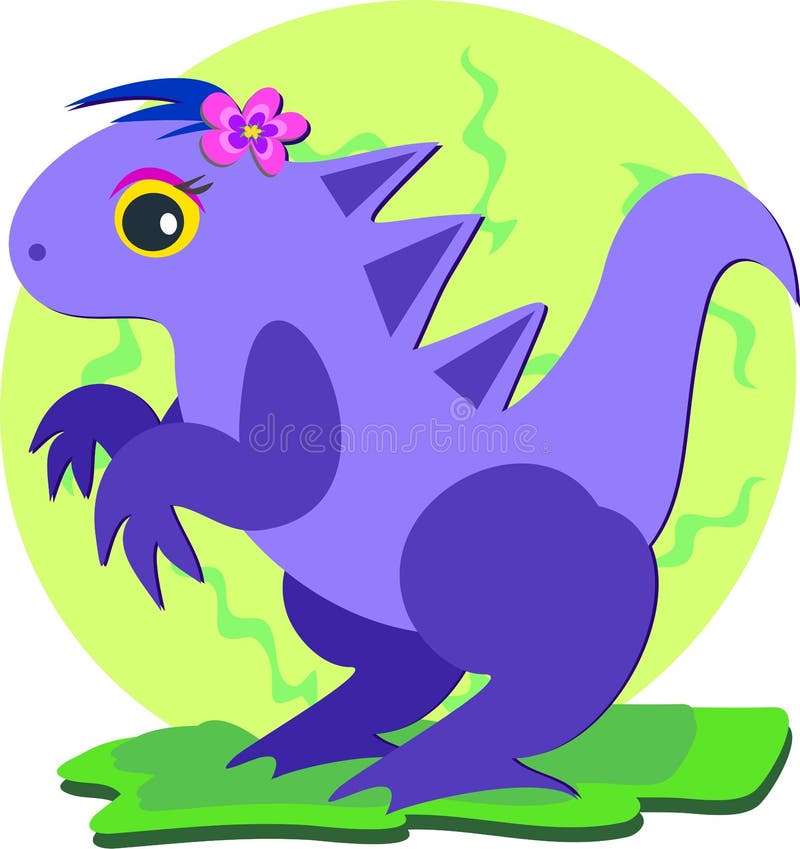 Purple Dinosaur stock vector. Illustration of wildlife - 18276219