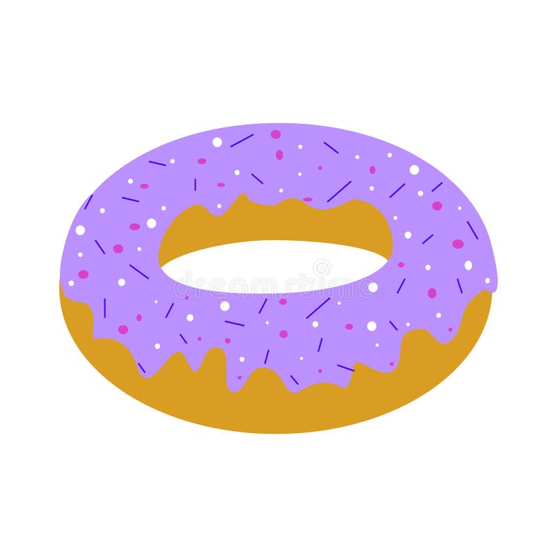 Purple Donut Vector Illustration Stock Vector Illustration of bake