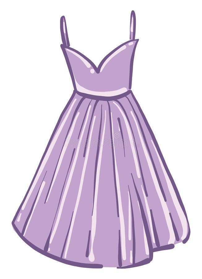 Purple Dress, Illustration, Vector Stock Vector - Illustration of ...
