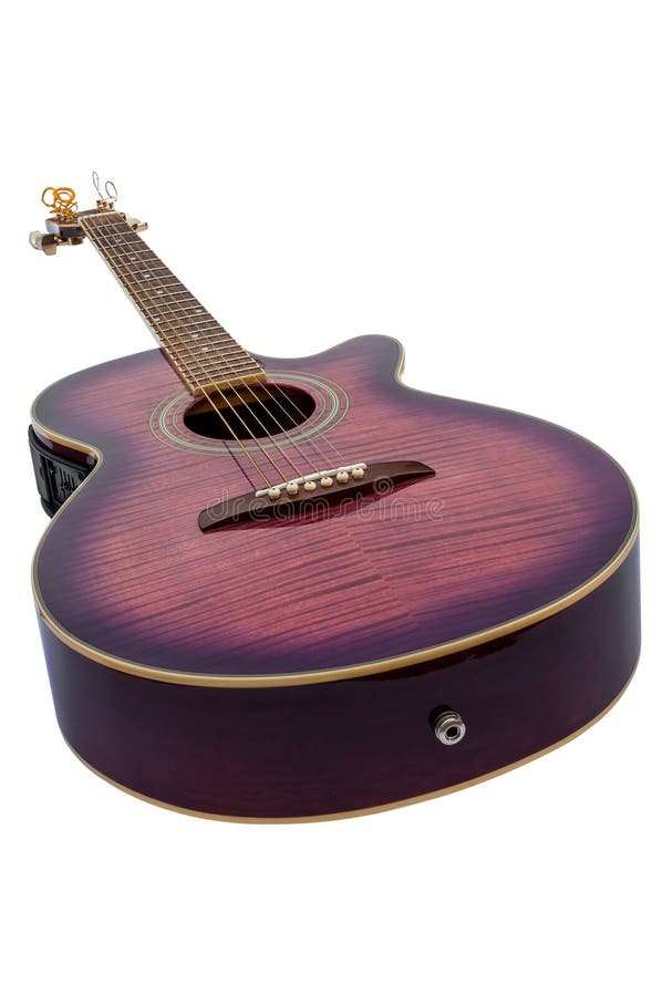 Purple electro acoustic guitar isolated royalty free stock photo Purple electro acoustic guitar isolated royalty free stock photo