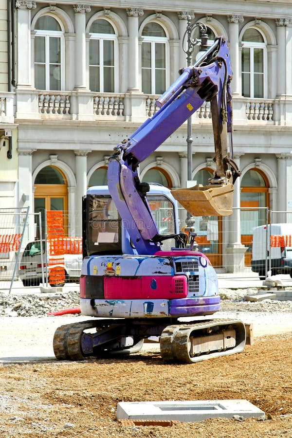 purple excavator toy