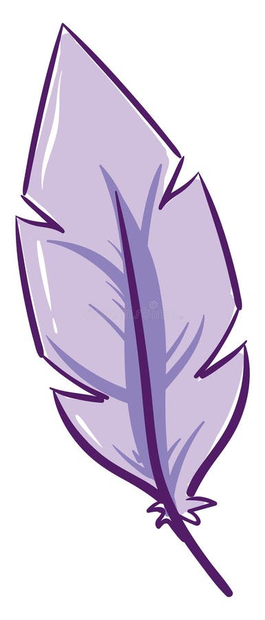 Purple feather, illustration, vector stock illustration