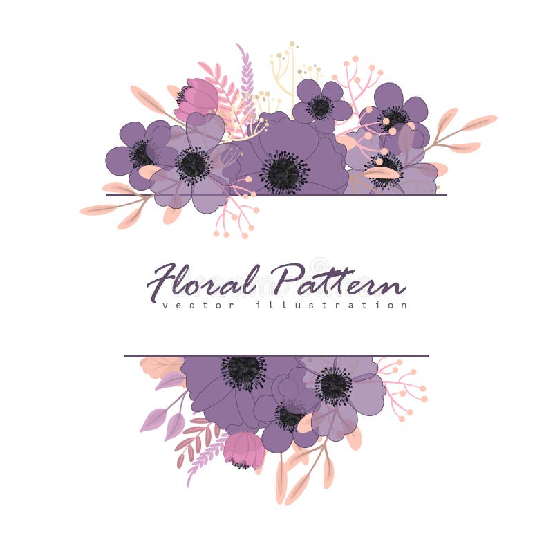 Purple floral background - flower border