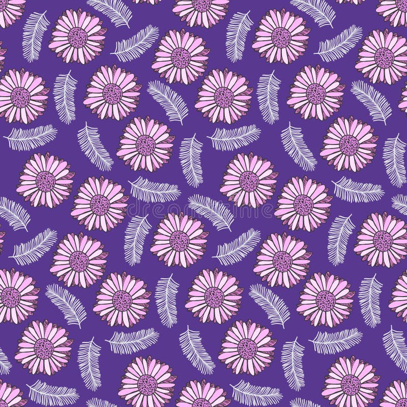 Purple floral pattern with tender pink flowers vector illustration Purple floral pattern with tender pink flowers vector illustration