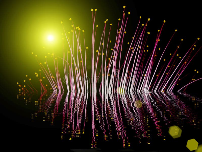 Purple Flowers Blooming in the Night Stock Photo Image of garden