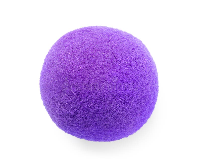 Purple Foam Clown Nose Isolated on White, Top View Stock Image Image