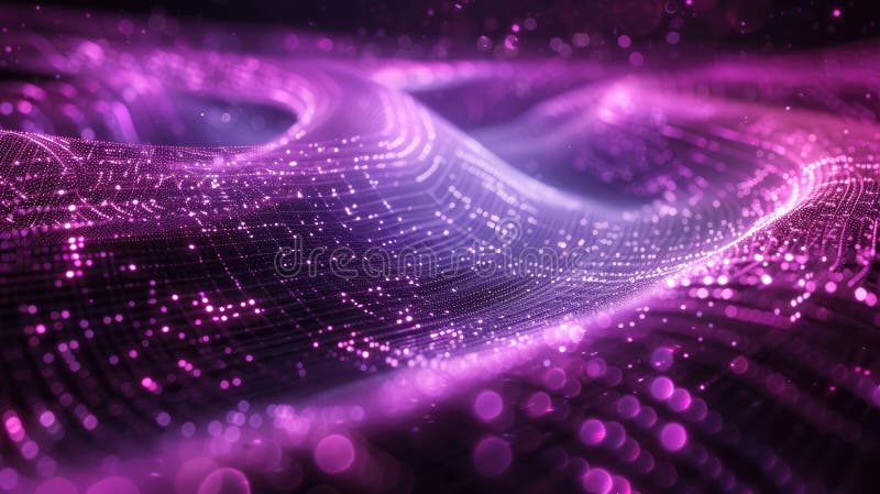 Purple glowing particles form an abstract background AIG535 royalty free illustration