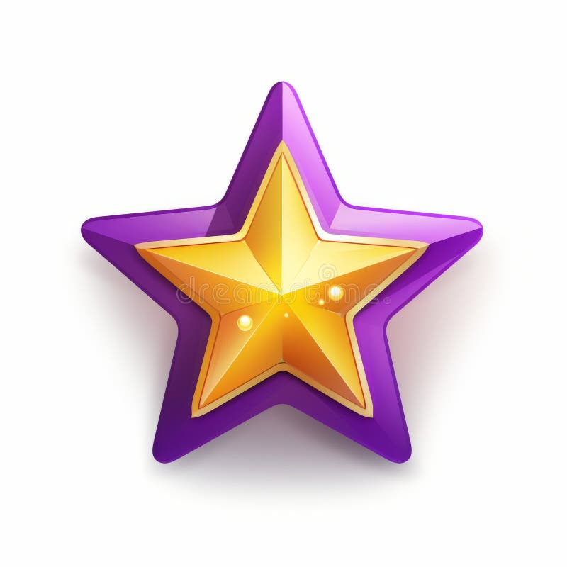 A Purple and Gold Star Icon on a White Background Stock Photo Image