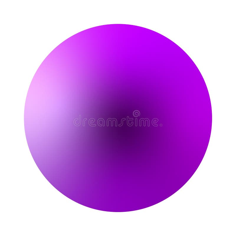 Purple gradient sphere. Smooth color transition. Vibrant circular shape. Vector illustration. stock illustration