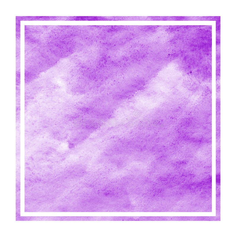 Purple Hand Drawn Watercolor Rectangular Frame Background Texture with