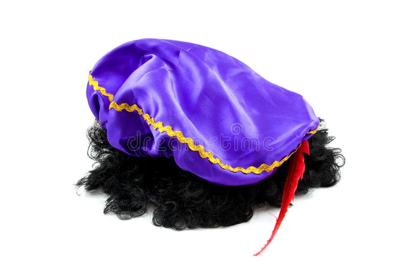 Precies doolhof hardwerkend Purple Hat and Black Hair of Zwarte Piet Stock Image - Image of belgium,  clothing: 11896333