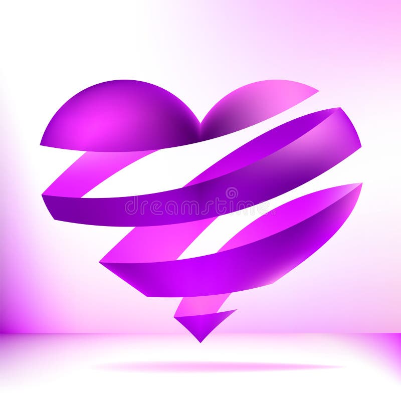 Purple heart on a light background. + EPS8