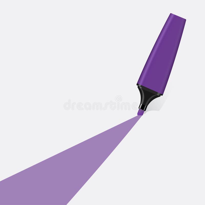 Purple highlighter vector. stock vector. Illustration of shadow 50299976