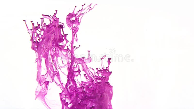 Purple Ink in Water Isolated on White Background. Stock Photo - Image ...
