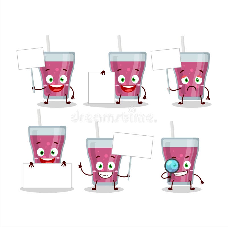 With Juice Information Digital Kiosk Isolated in the Mascot Stock