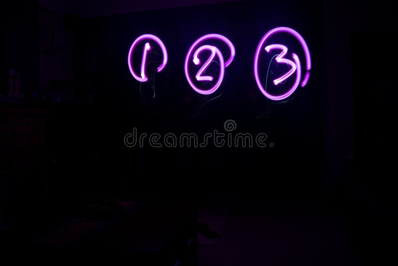 1 2 3 Purple Light Art stock photo. Image of light, circle 43107592